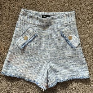 Zara Tweed High Waisted Shorts